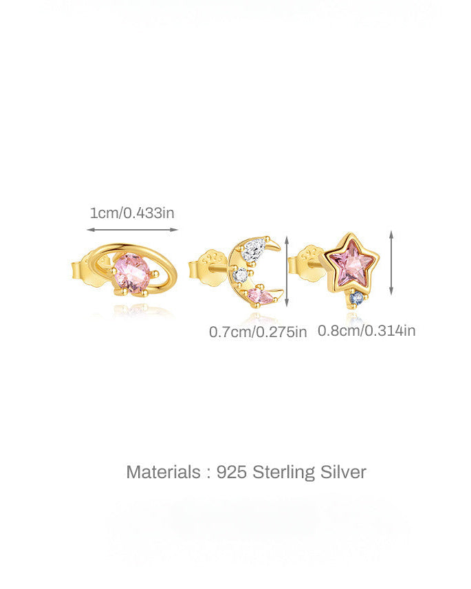 Lunara - Moon & Star Stud Earrings