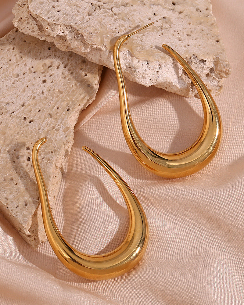 Golden Teardrop Hoops