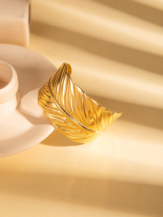 Feather Whirl Cuff Bangle