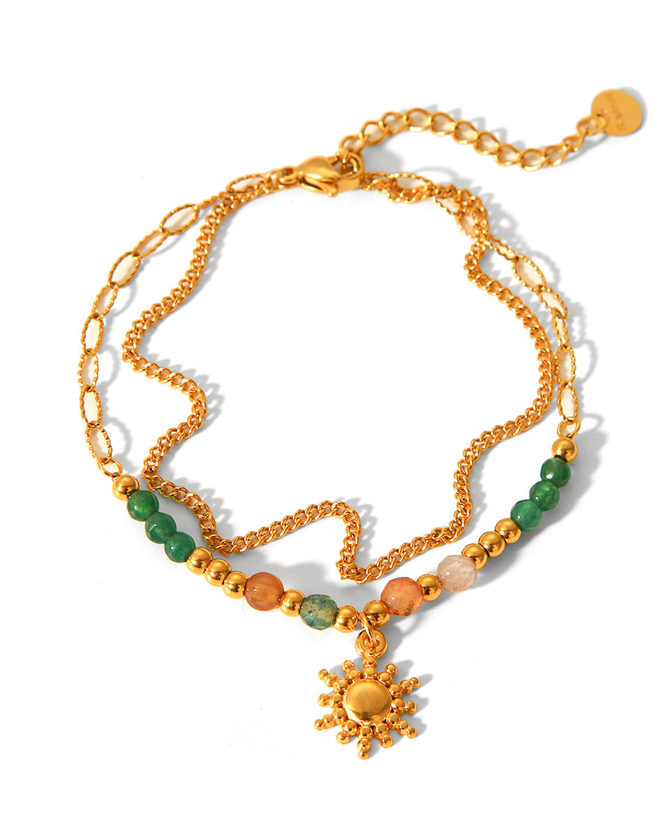 Sunflare Charm Natural Stone Bracelet