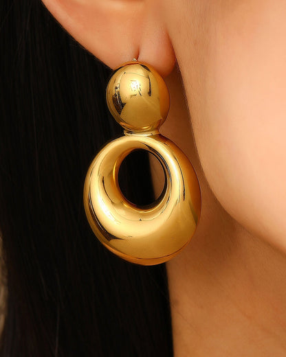 Golden Circle Drop Earring