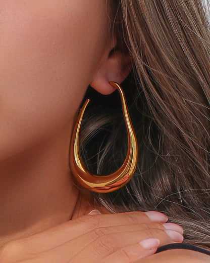 Golden Teardrop Hoops