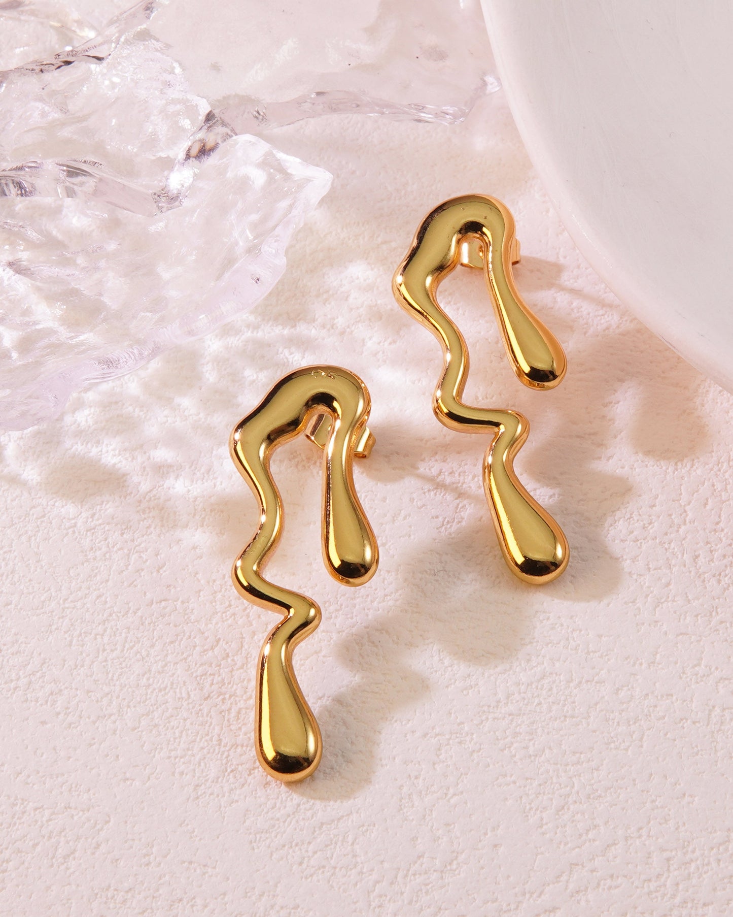 Golden Drip Drop Earring