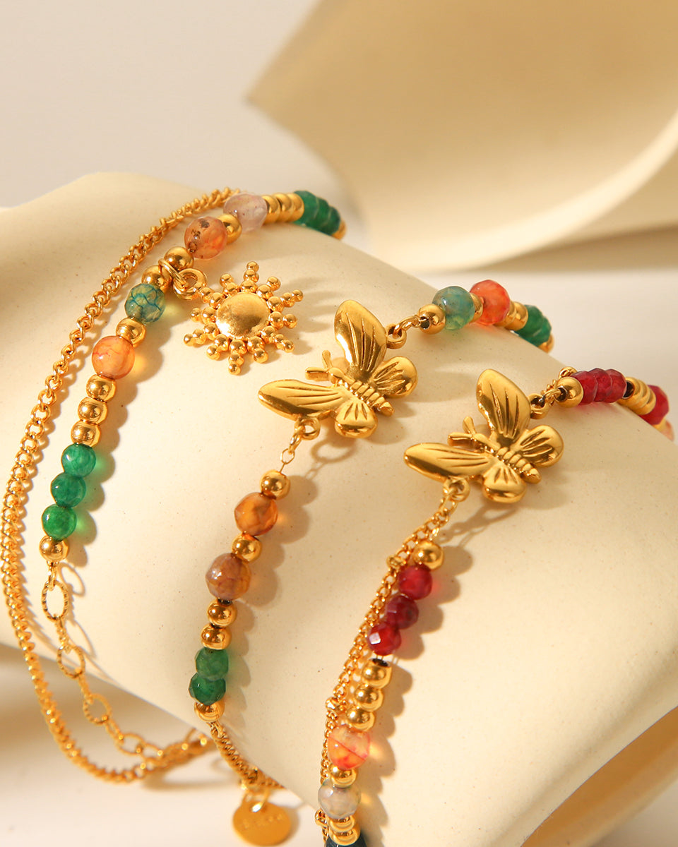 Sunflare Charm Natural Stone Bracelet