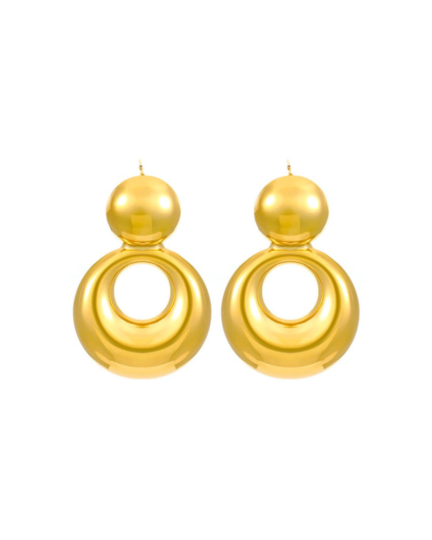 Golden Circle Drop Earring