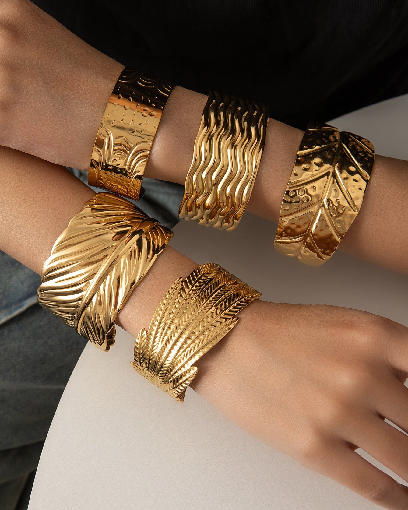Golden Fern Cuff Bangle