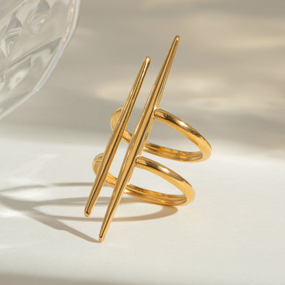 Parallel Double Lines Rings