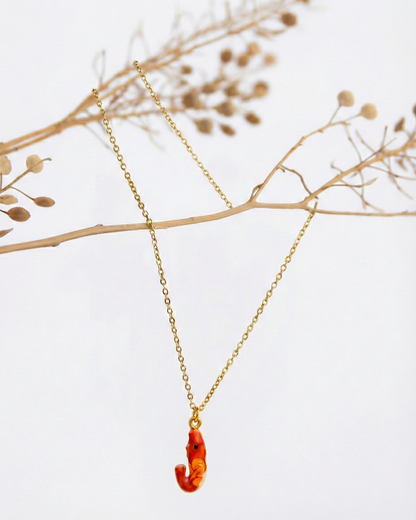 Tideborne Shrimp Charm Necklace