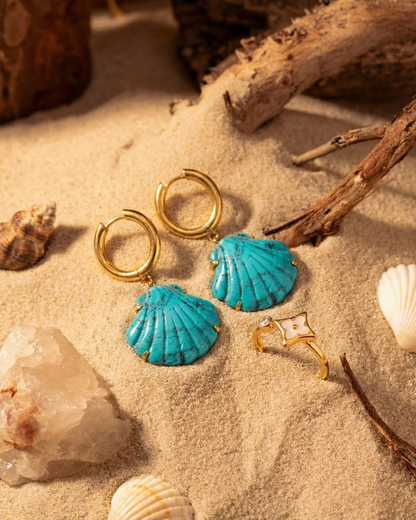 Blue Horizon Shell Earring