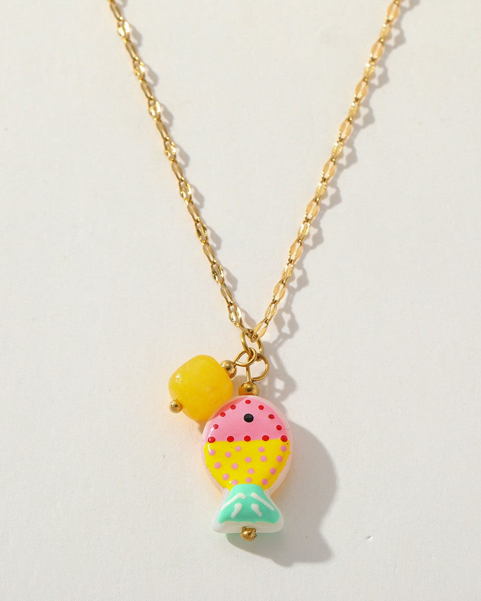 Blush Tidefish Necklace (Yellow)
