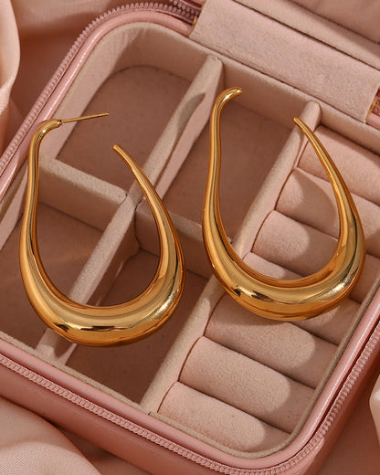 Golden Teardrop Hoops