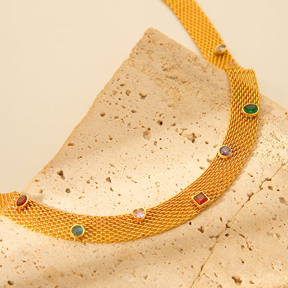Golden Orbit Choker Necklace