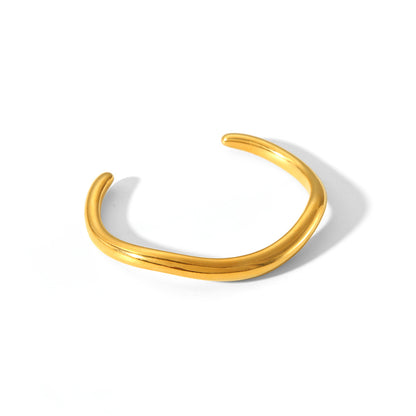 Curved Chic Bold Gold Cuff