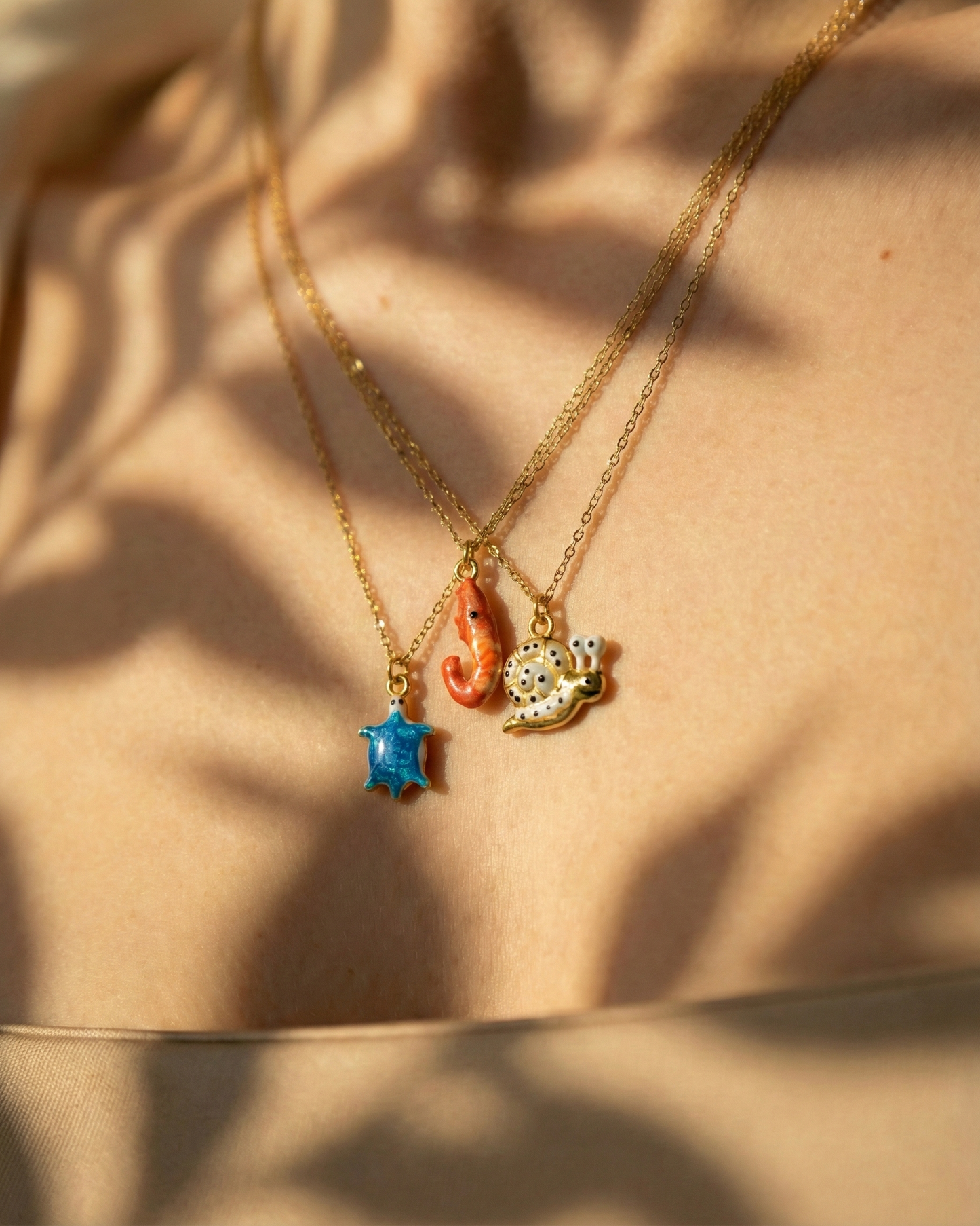 Tideborne Shrimp Charm Necklace