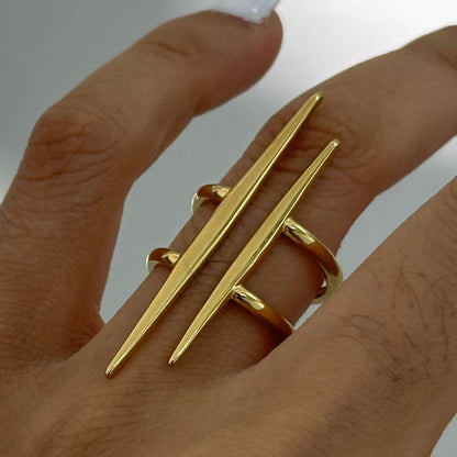 Parallel Double Lines Rings