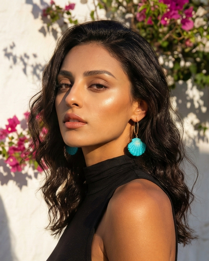 Blue Horizon Shell Earring
