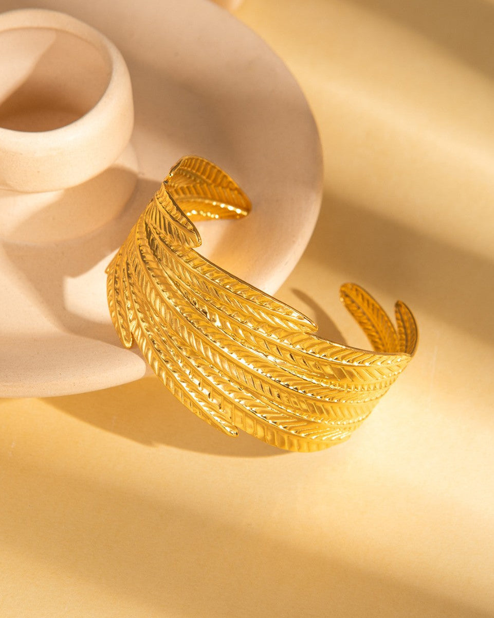 Golden Fern Cuff Bangle
