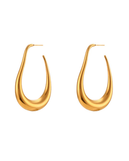 Golden Teardrop Hoops