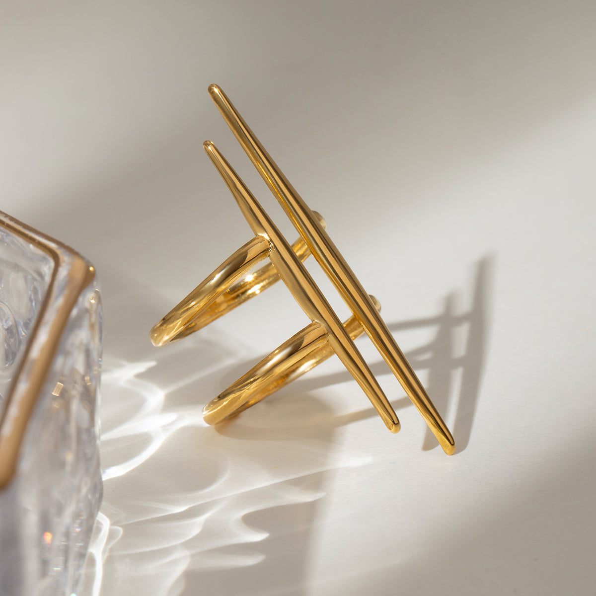 Parallel Double Lines Rings