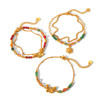 Sunflare Charm Natural Stone Bracelet