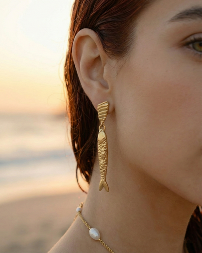 Seafarer Spirit Fish Drop Earring