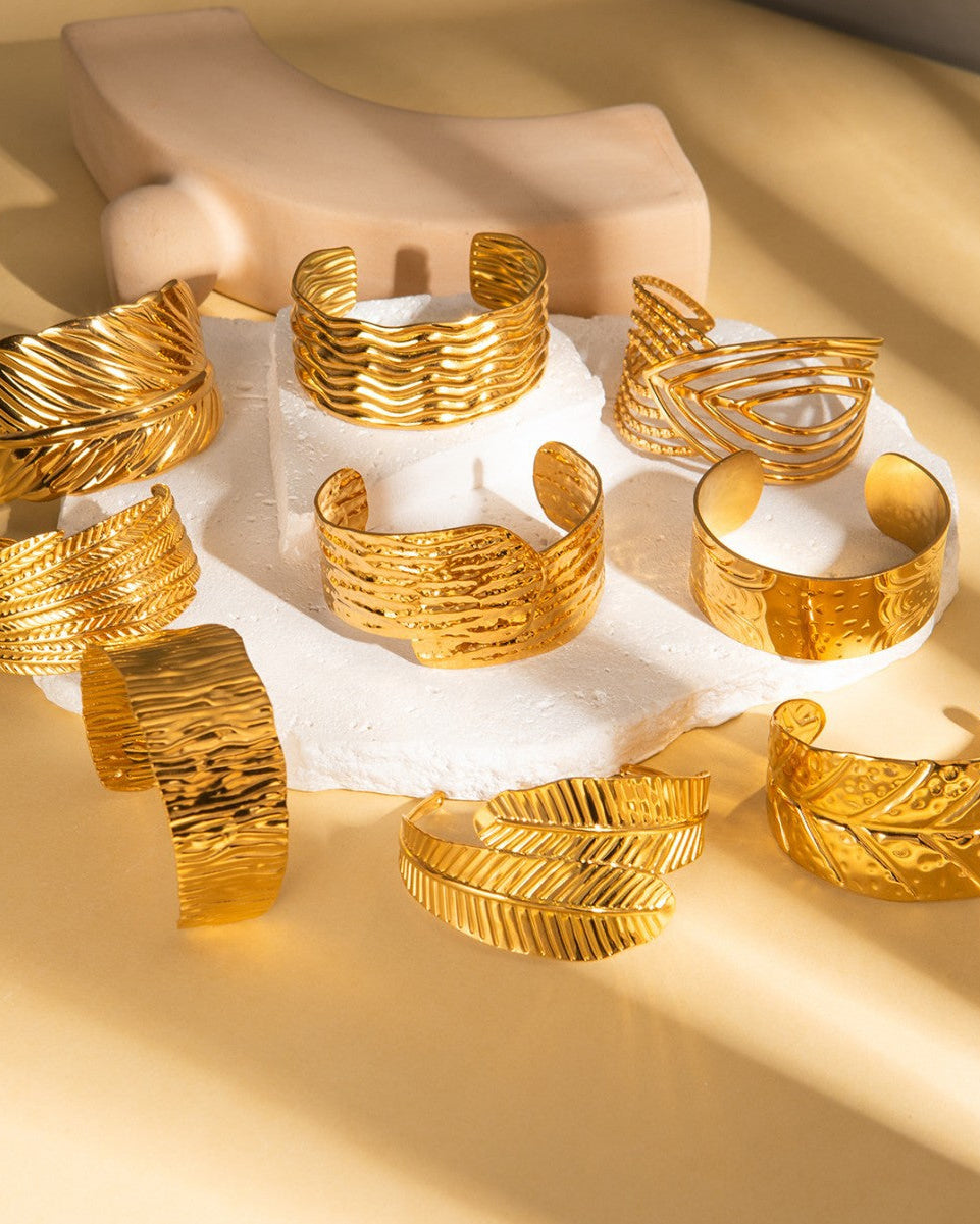 Golden Fern Cuff Bangle