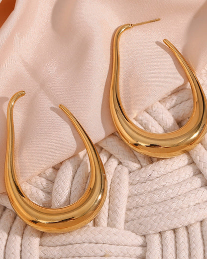 Golden Teardrop Hoops