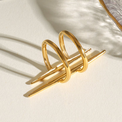 Parallel Double Lines Rings
