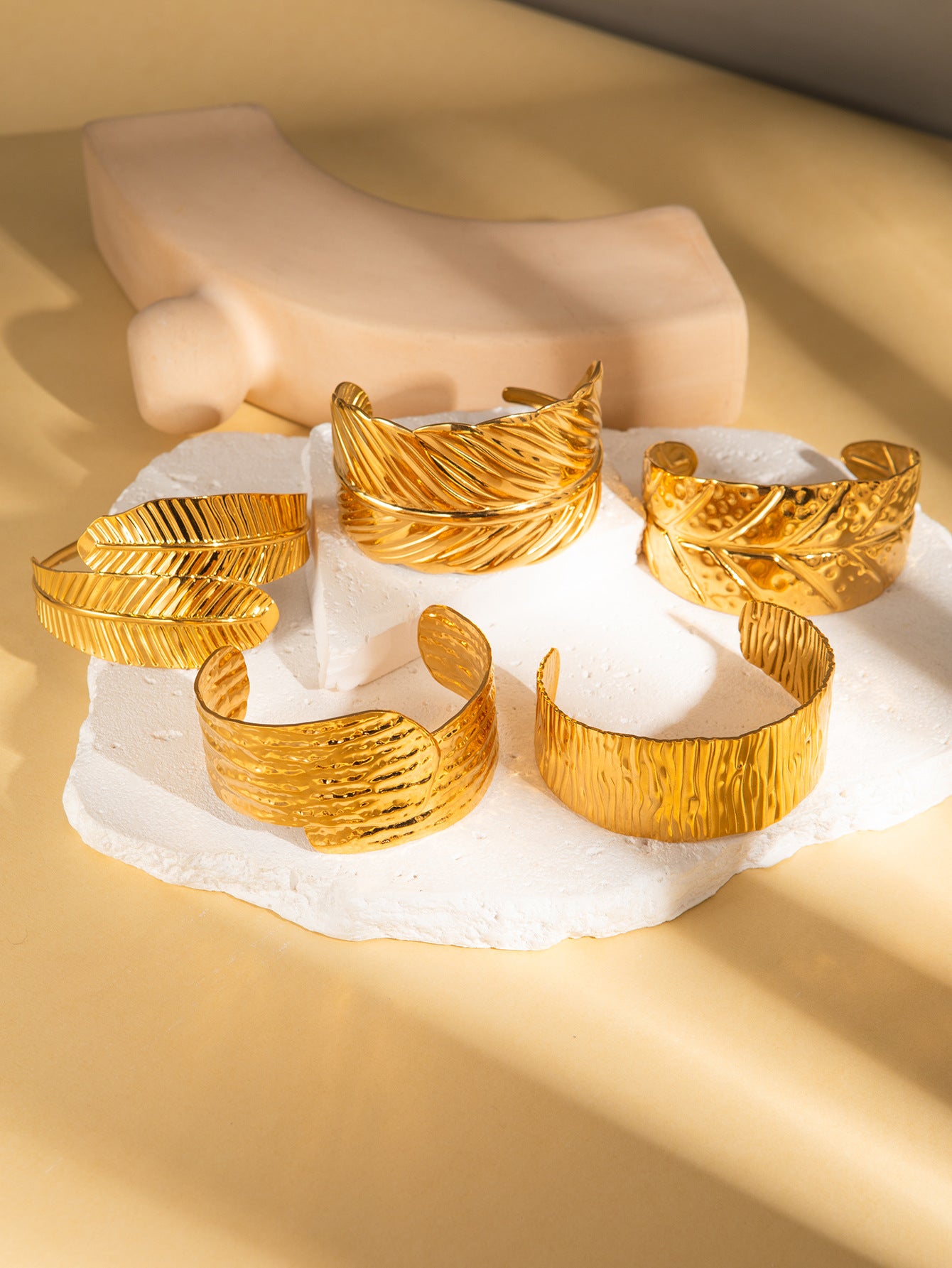 Twin Leaf Cuff Bangle