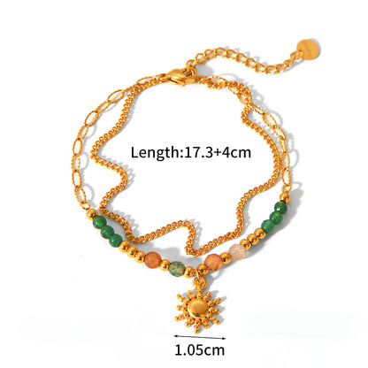Sunflare Charm Natural Stone Bracelet
