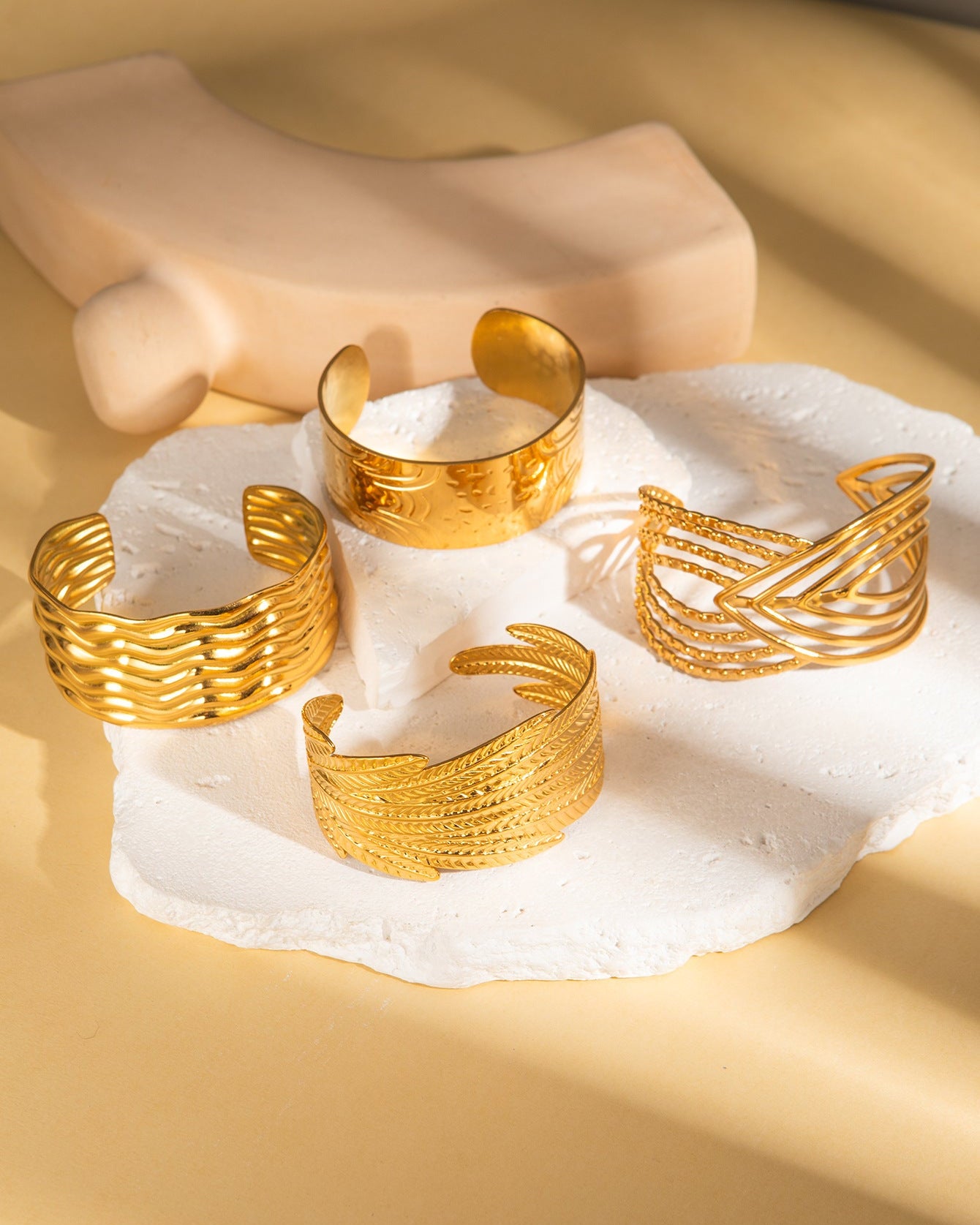 Golden Fern Cuff Bangle