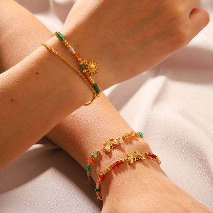 Sunflare Charm Natural Stone Bracelet