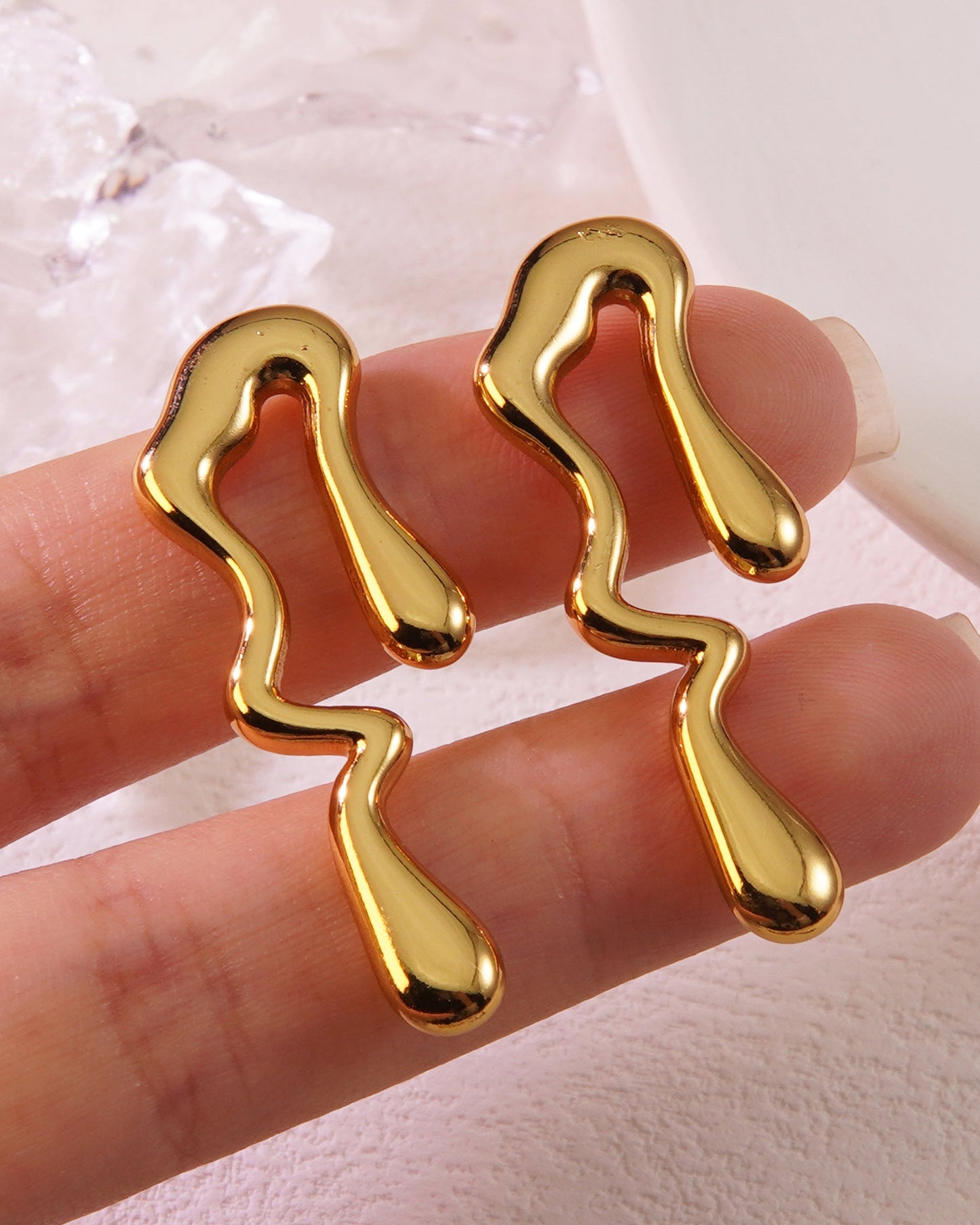 Golden Drip Drop Earring
