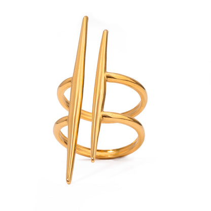 Parallel Double Lines Rings