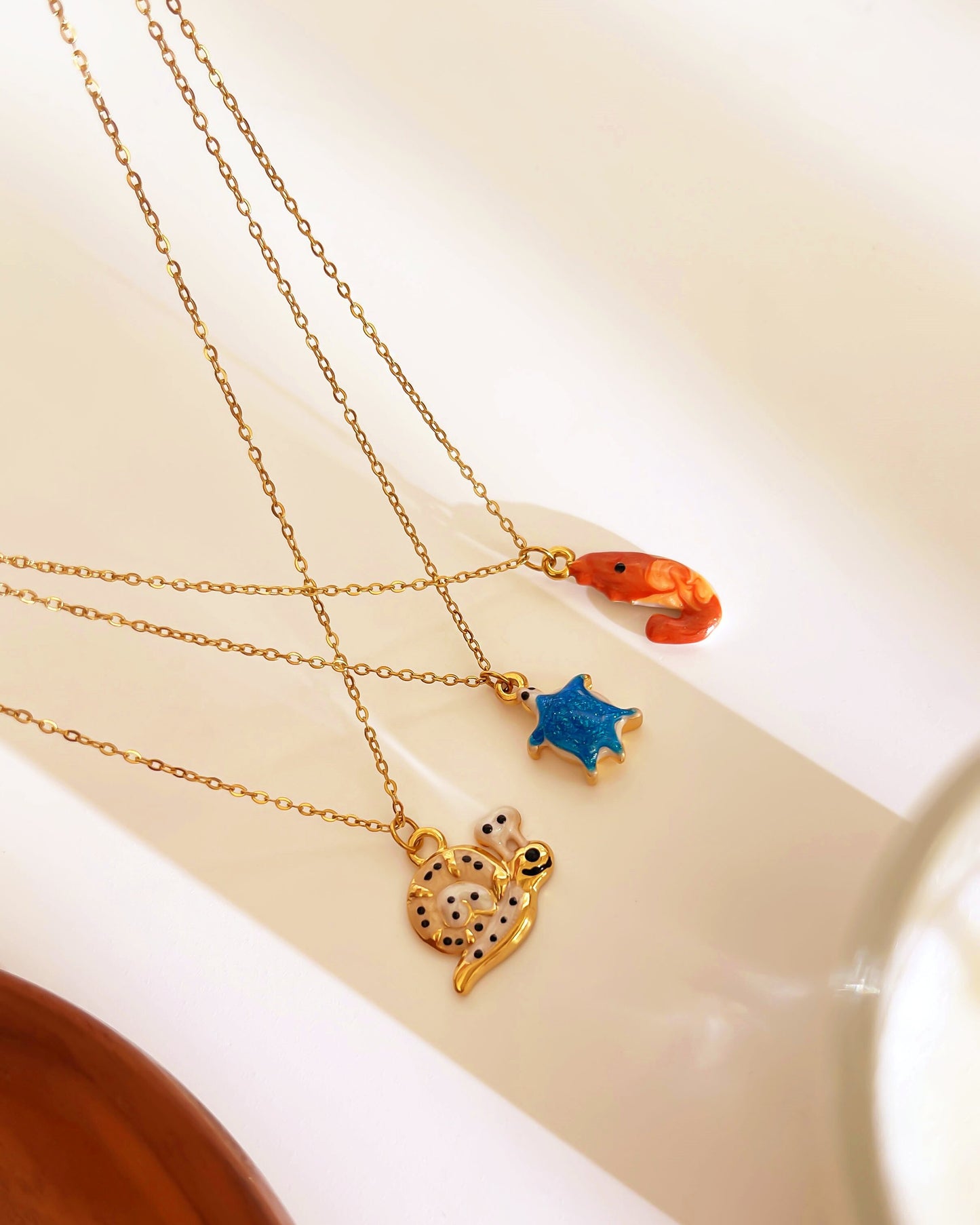Tideborne Shrimp Charm Necklace