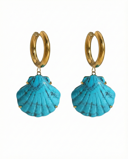 Blue Horizon Shell Earring